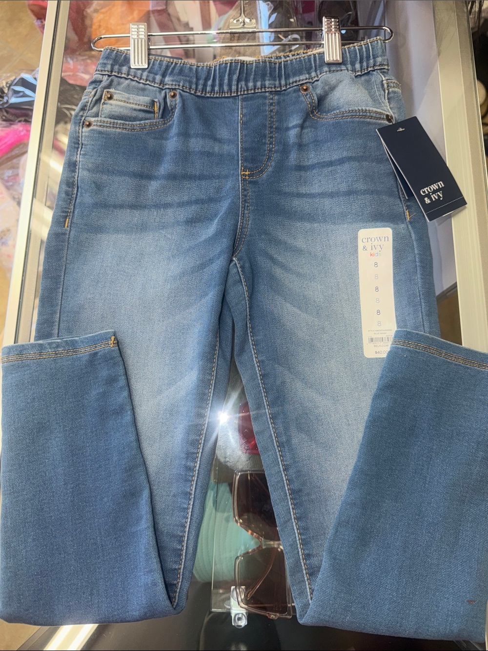 crown & ivy Light Blue Women's Stretch Pull-On Jeggings